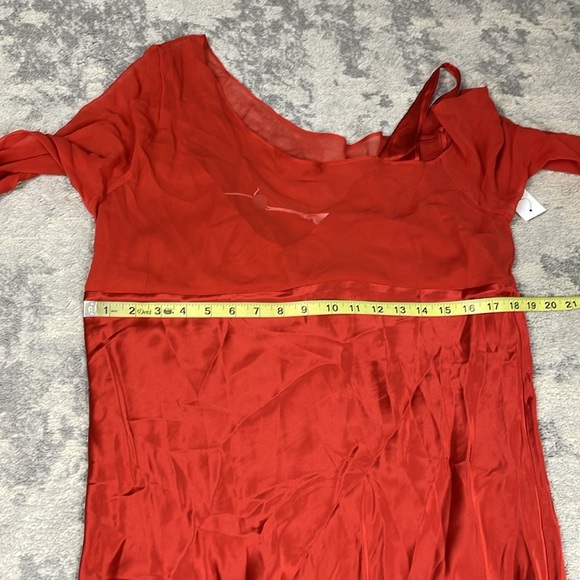 NWT Beare Park Layered Silk Satin And Georgette Maxi Dress Orange Sz AU 14 US 10 - Picture 12 of 13